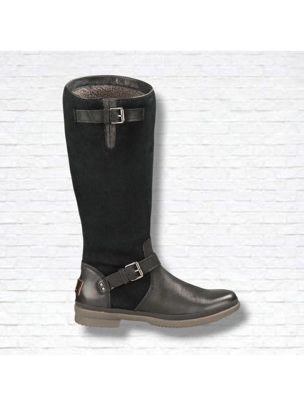 UGG Thomsen Black Suede Tall Riding Boots Size 9